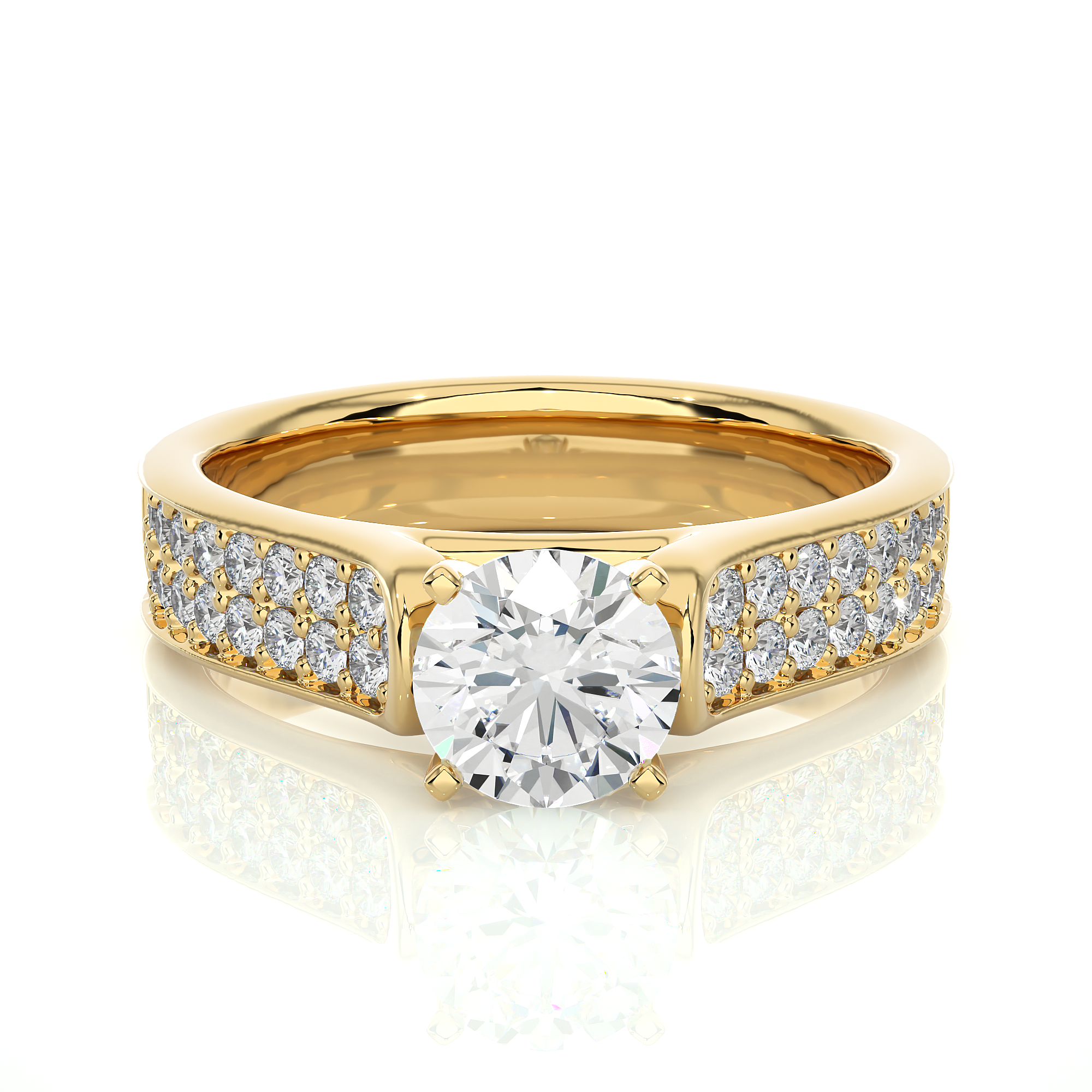 1.29 Carat I Color VS1 Clarity Diamond Studded Natural Diamond Ring.